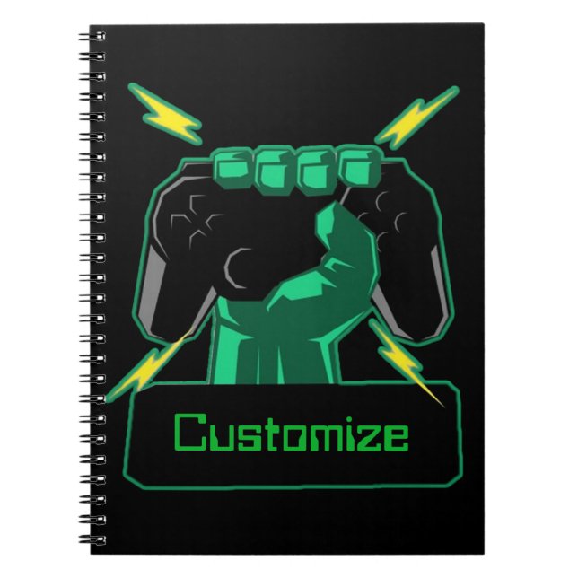 Caderno Espiral Notebook personalizado para jogadores de energia (Frente)