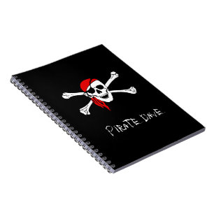 Caderno Espiral Notebook Personalizado Pirata e Crossbones