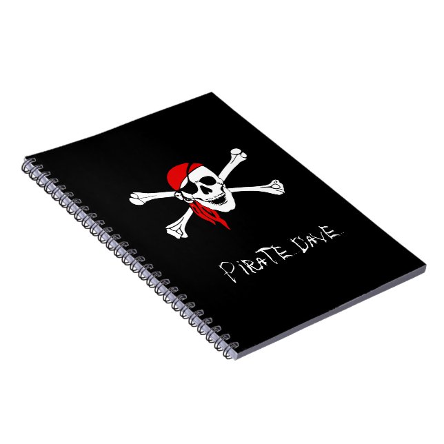 Caderno Espiral Notebook Personalizado Pirata e Crossbones (Lado Direito)