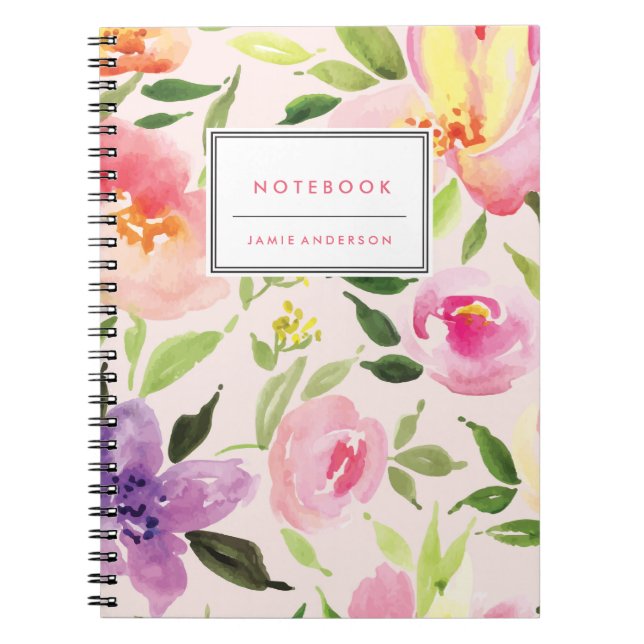 Caderno Espiral Notebook Personalizado Por Aquarela (Frente)