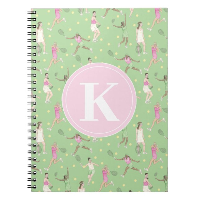 Caderno Espiral Notebook personalizado por jogadores Lady Tênis (Frente)
