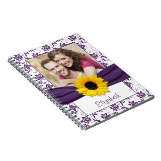 Caderno Espiral Notebook personalizado Raio Roxo Sunflower