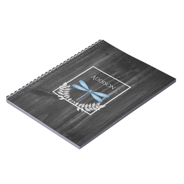 Caderno Espiral Notebook Personalizado Russo Dragonfly Azul (Left Side)