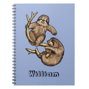 Caderno Espiral Notebook Personalizado Sloth Subindo