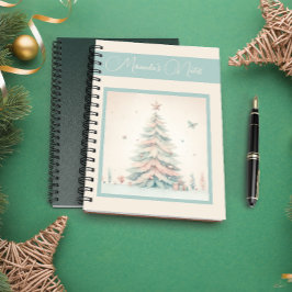 Caderno Espiral Notebook personalizado Vintage pálido Feliz Natal