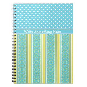 Caderno Espiral Notebook: Personalizar: Daffodils, Stripes, Polkas