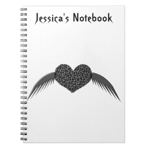 Caderno Espiral Notebook personalizável com amor gótico