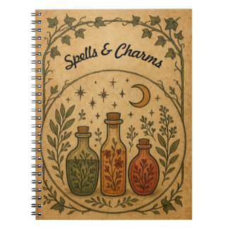 Caderno Espiral Notebook personalizável com design apothecary