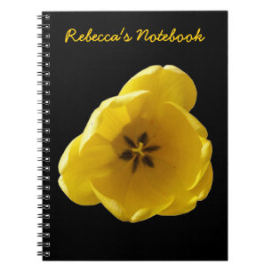 Caderno Espiral Notebook Personalizável com Tulip Amarelo