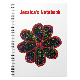 Caderno Espiral Notebook personalizável com ventilador brilhante
