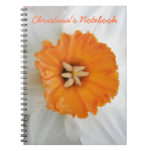 Caderno Espiral Notebook personalizável Daffodil branco