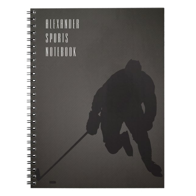 Caderno Espiral Notebook personalizável de hockey (Frente)