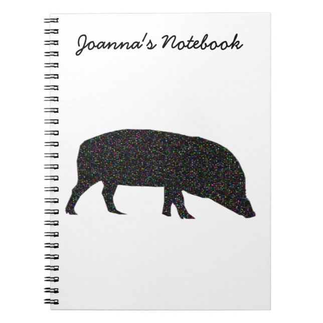 Caderno Espiral Notebook personalizável de porco (Frente)