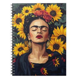Caderno Espiral "Notebook Personalizável Inspirado por Frida Kahlo