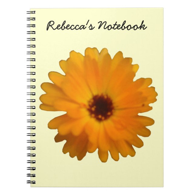 Caderno Espiral Notebook Personalizável Laranja Marigold (Frente)