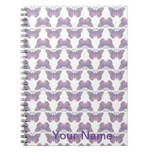 Caderno Espiral Notebook Personalizável Padrão de Borboleta