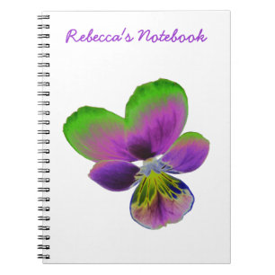 Caderno Espiral Notebook personalizável Pansy e Verde