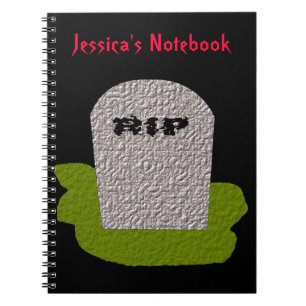 Caderno Espiral Notebook personalizável RIP Tombstone