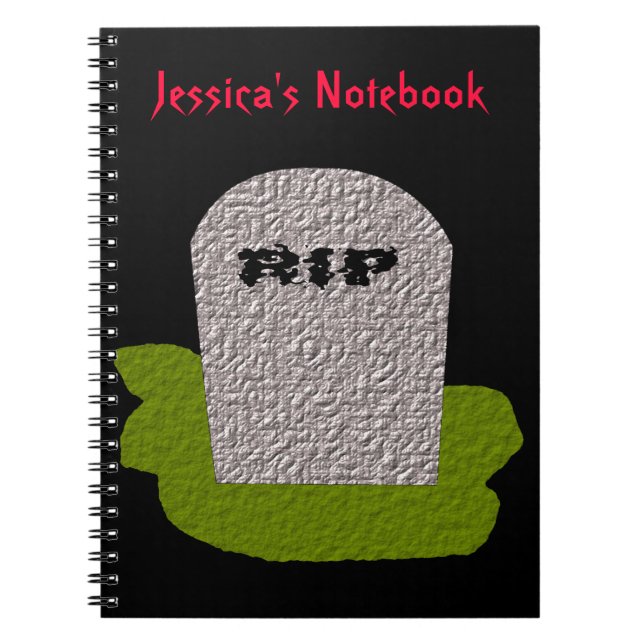 Caderno Espiral Notebook personalizável RIP Tombstone (Frente)