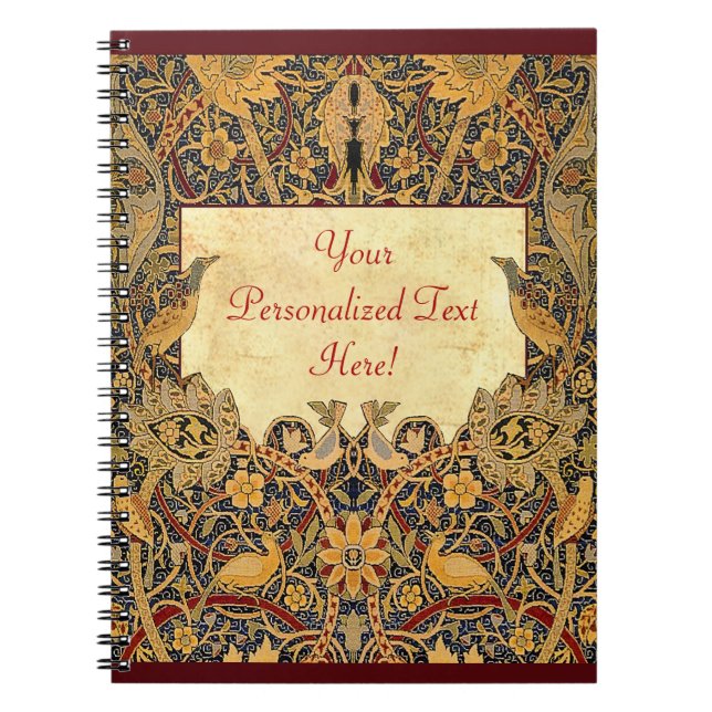 Caderno Espiral Notebook Personalizável Wm Morris Pré-Raphaelite (Frente)