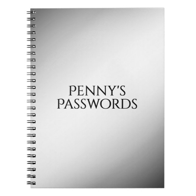 Caderno Espiral Notebook pessoal com gradiente preto e branco (Frente)