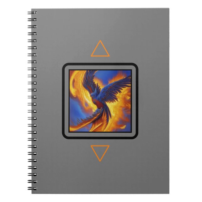 Caderno Espiral Notebook Phoenix, notebook espiral de Cobrir Cinza (Frente)