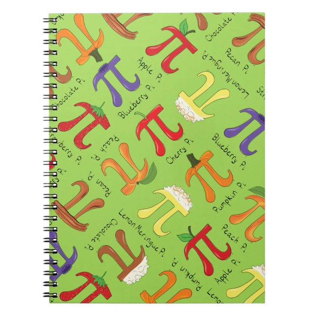 Caderno Espiral Notebook Pi Menu Cute Math Pi Day (Frente)