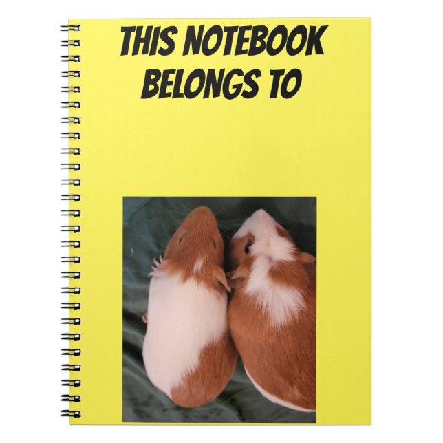 Caderno Espiral Notebook Pig Guiné Personalizável (Frente)