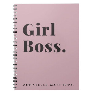 Caderno Espiral Notebook Pink Girl Boss Babe Small Business Owner