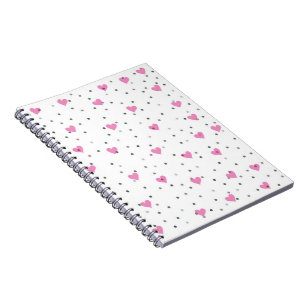 Caderno Espiral Notebook Pink Hearts