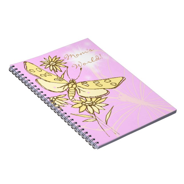 Caderno Espiral Notebook Pink Peach Butterfly (Lado Direito)