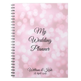Caderno Espiral Notebook Pink Personalizado com Planner de Casamen