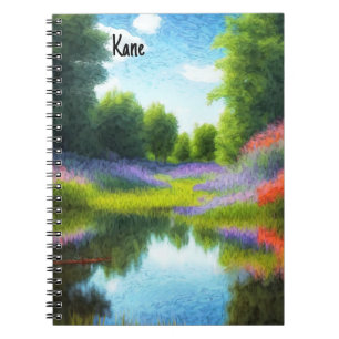 Caderno Espiral Notebook pintado A1 Imagem de Pond & Flowers