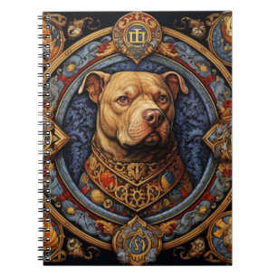 Caderno Espiral Notebook Pitbull " Pittie " Heraldic Medieval