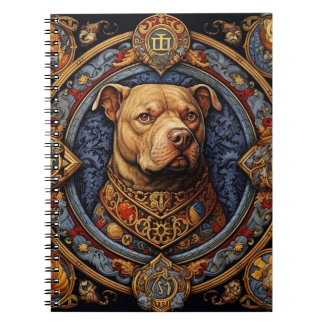Caderno Espiral Notebook Pitbull " Pittie " Heraldic Medieval (Frente)