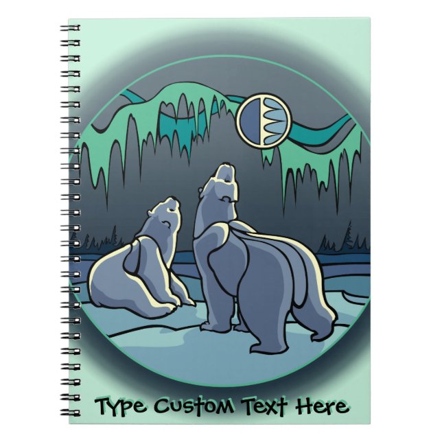 Caderno Espiral Notebook Polar Bear Personalizado Bear Art Noteboo (Frente)