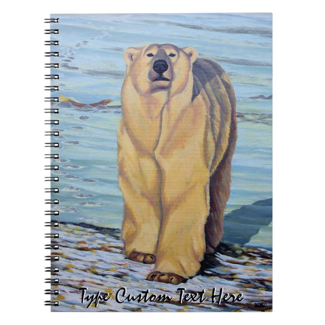 Caderno Espiral Notebook Polar Bear Personalizado Bear Art Noteboo (Frente)