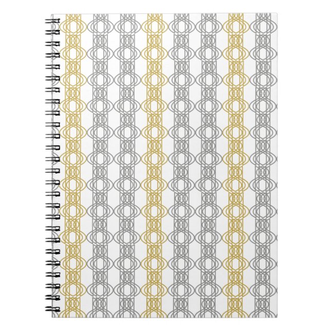 Caderno Espiral Notebook prateado e Dourado (Frente)