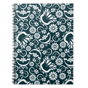 Caderno Espiral Notebook preto e branco elegante