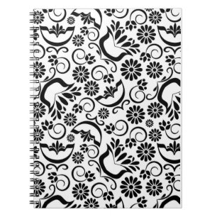 Caderno Espiral Notebook preto e branco elegante