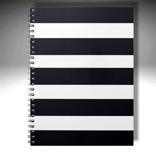 Caderno Espiral Notebook preto e branco elegante moderno (A timeless Classic!)