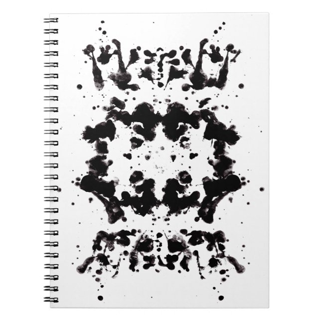 Caderno Espiral Notebook preto e branco Splatter (Frente)