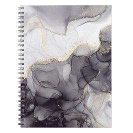 Caderno Espiral Notebook preto e Ouro