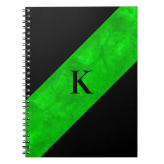 Caderno Espiral Notebook preto monograma