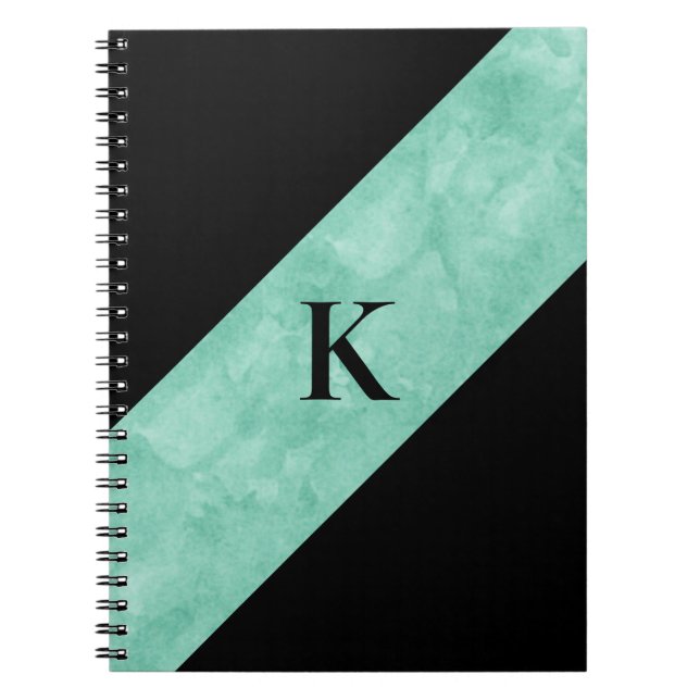 Caderno Espiral Notebook preto monograma (Frente)