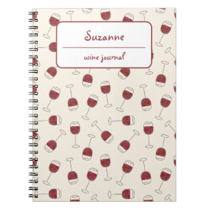 Caderno Espiral Notebook Provando de vidro de vinho tinto