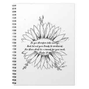 Caderno Espiral notebook psalm 27:14 Verso da Bíblia