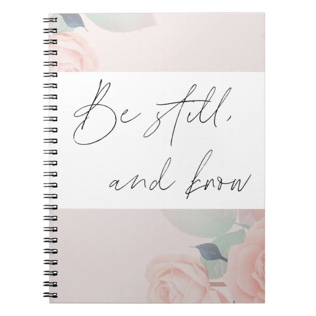 Caderno Espiral Notebook Psalm 46:10 - Esteja quieto e saiba (Frente)