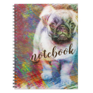 Caderno Espiral Notebook Pug Colorful