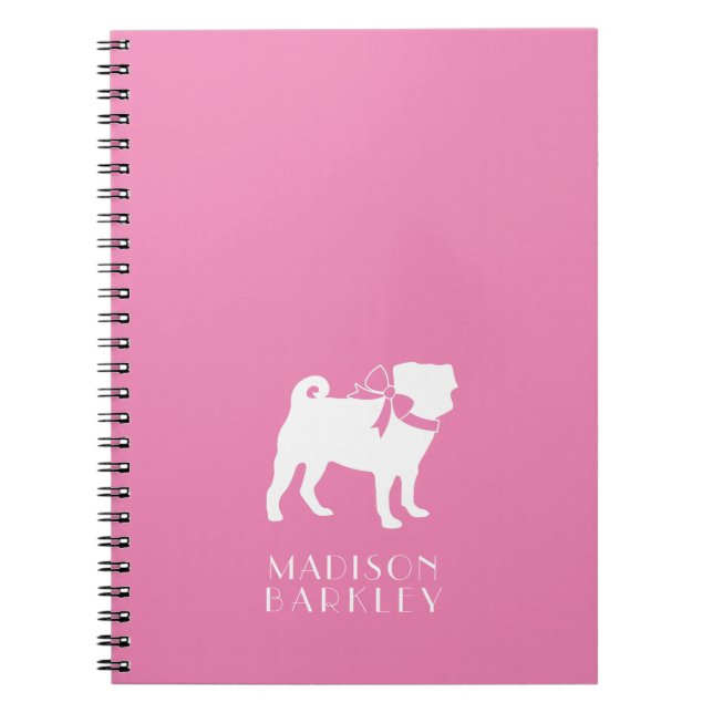 Caderno Espiral Notebook Pug Dog Puppy (Frente)